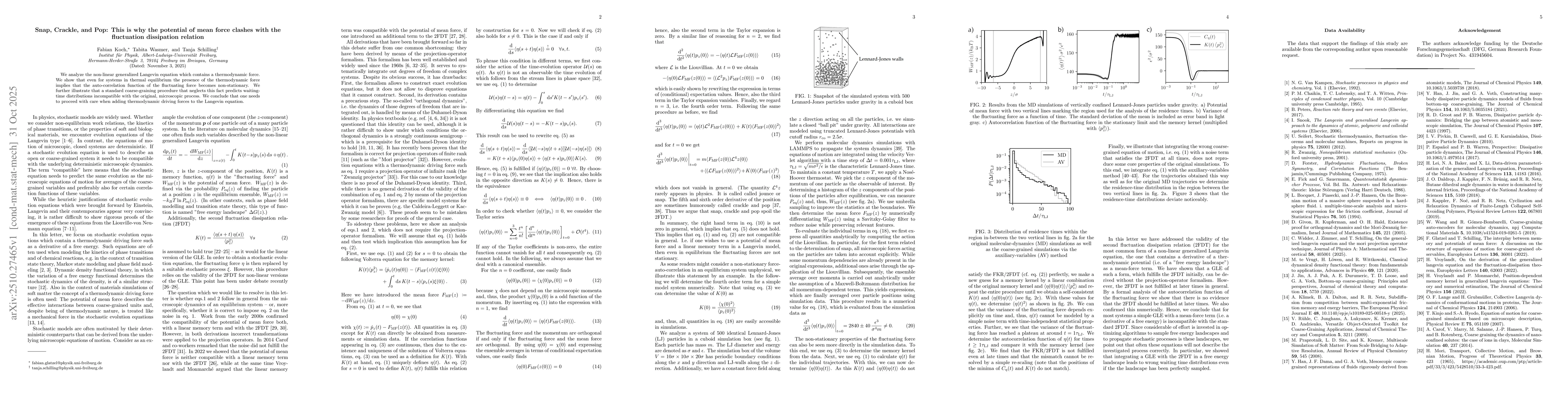 Thumbnail for Snap, Crackle, and Pop: This is why the potential of mean force clashes
  with the fluctuation dissipation relation