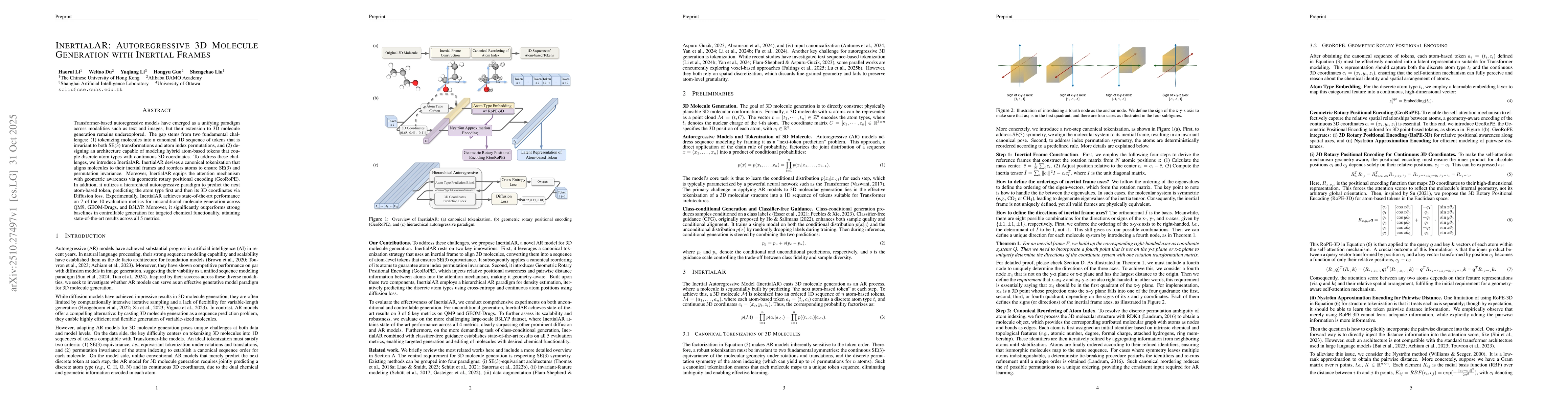 Thumbnail for InertialAR: Autoregressive 3D Molecule Generation with Inertial Frames