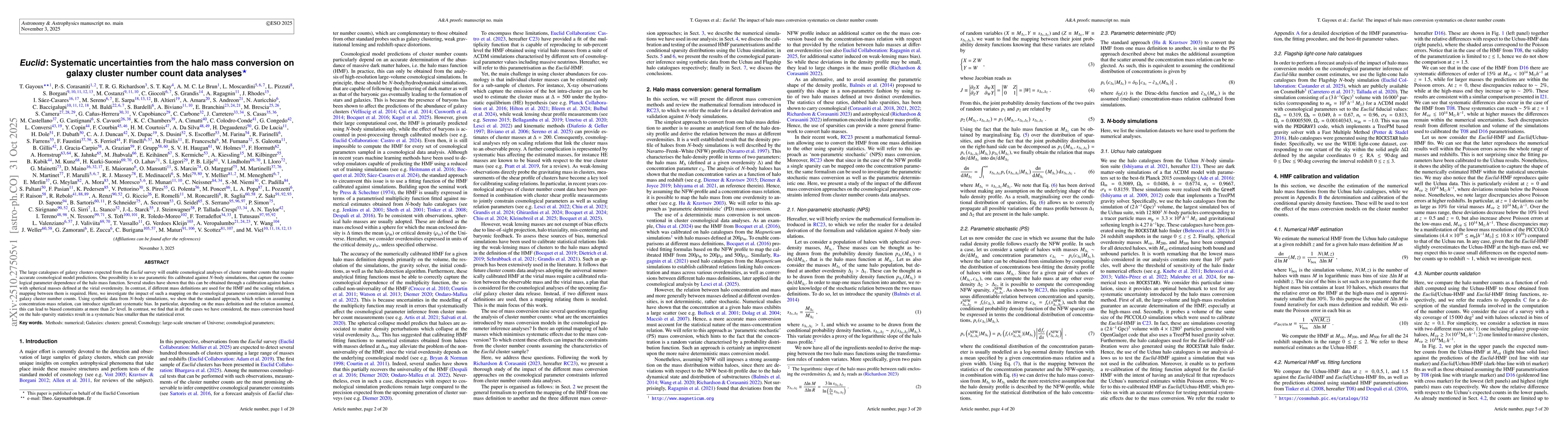 Thumbnail for Euclid: Systematic uncertainties from the halo mass conversion on galaxy
  cluster number count data analyses