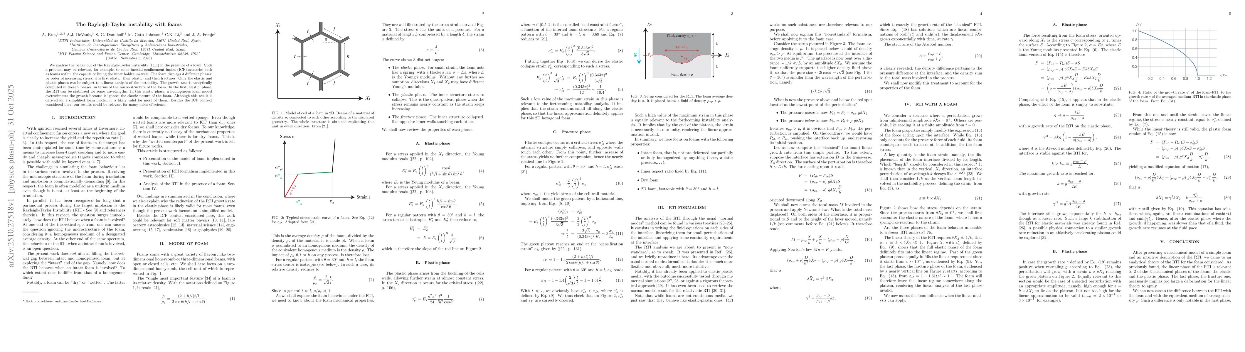 Thumbnail for The Rayleigh-Taylor instability with foams