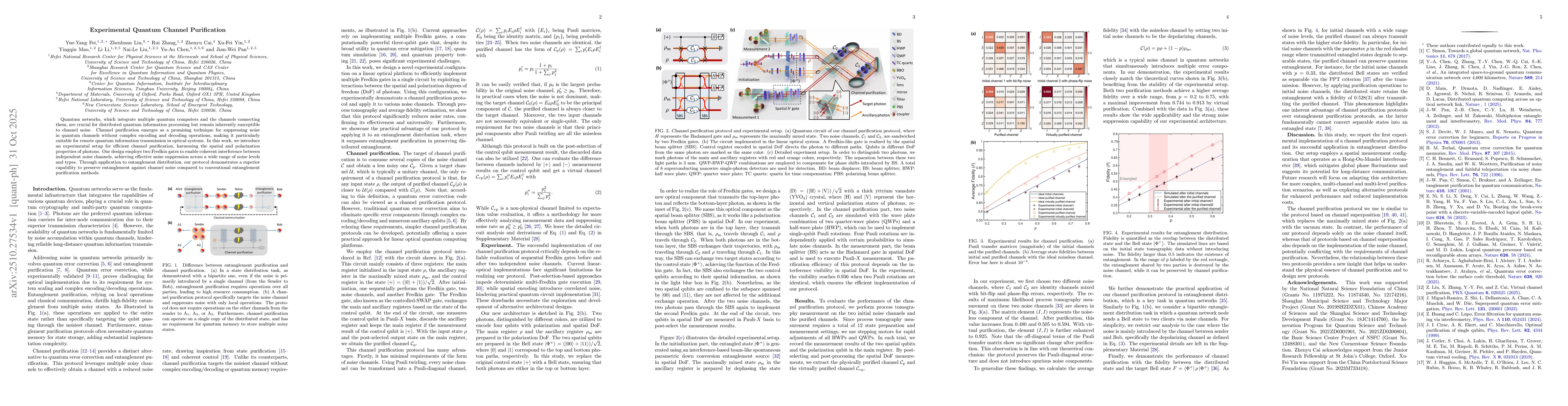 Thumbnail for Experimental Quantum Channel Purification