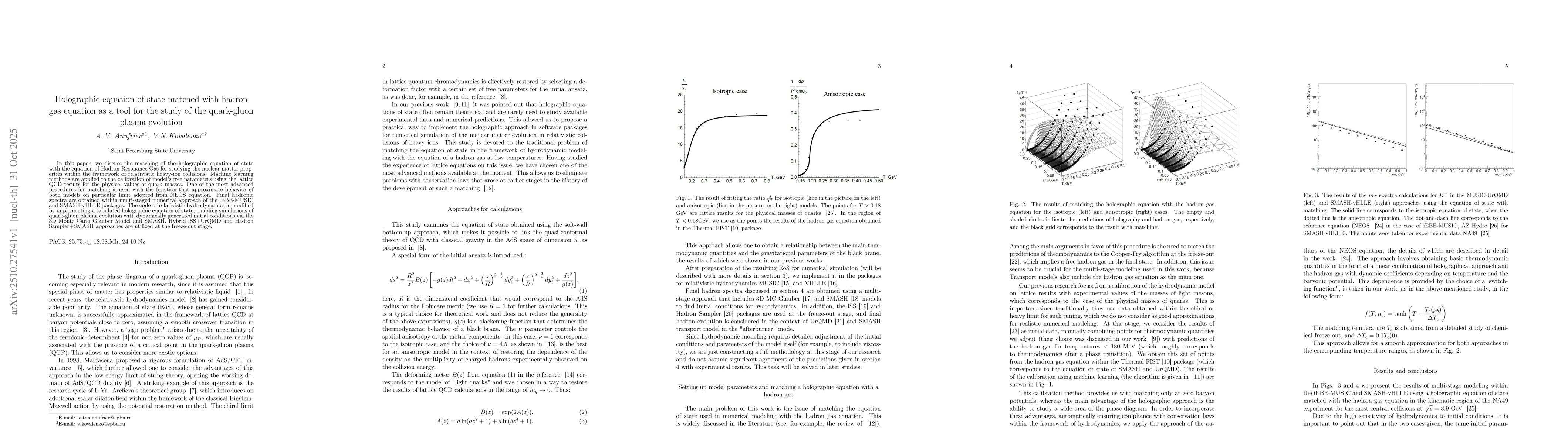 Thumbnail for Holographic equation of state matched with hadron gas equation as a tool
  for the study of the quark-gluon plasma evolution