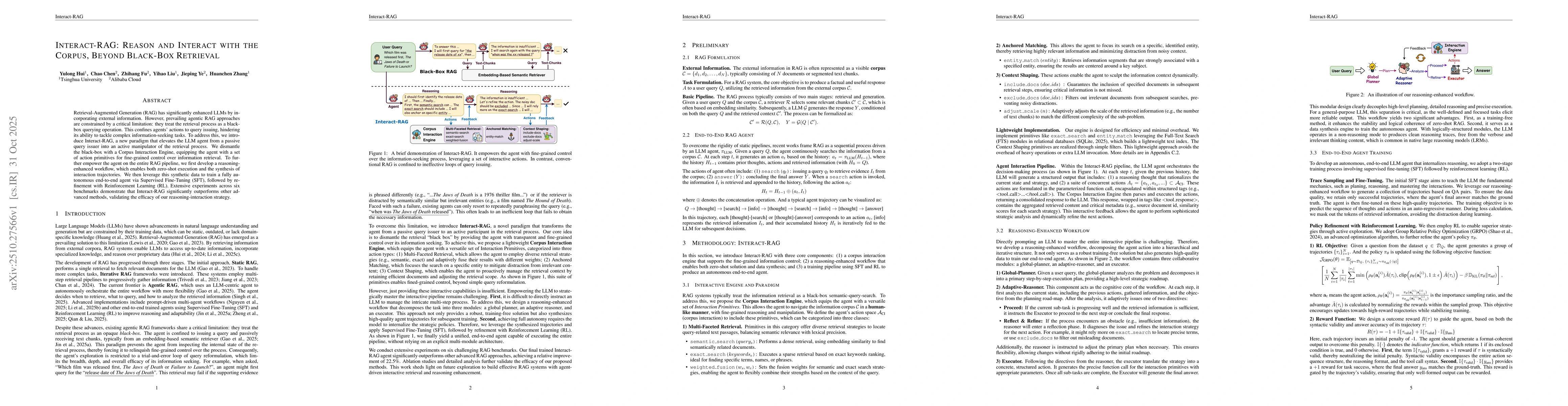 Thumbnail for Interact-RAG: Reason and Interact with the Corpus, Beyond Black-Box
  Retrieval