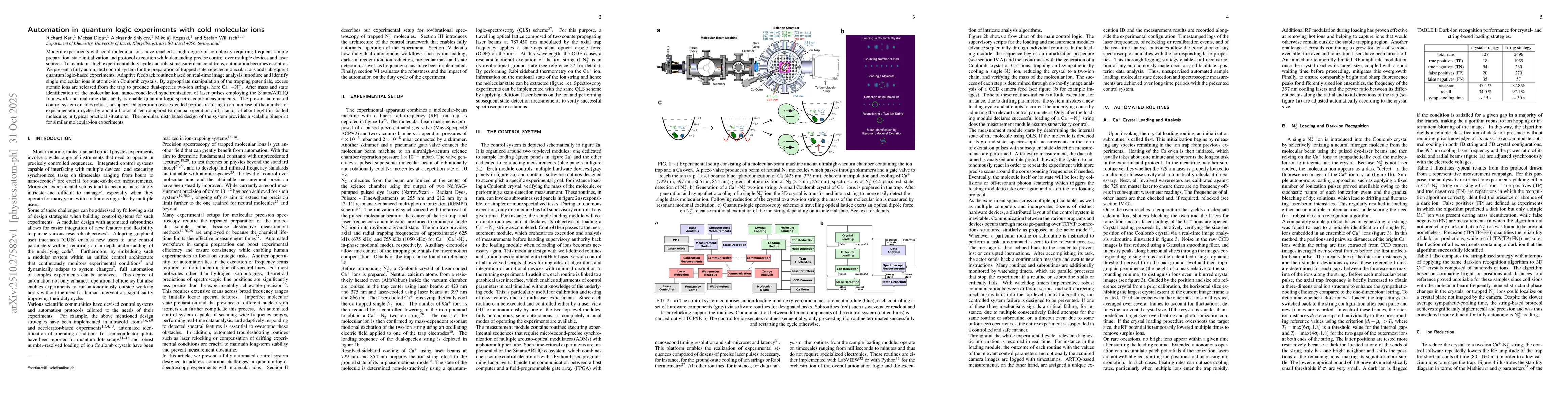 Thumbnail for Automation in quantum logic experiments with cold molecular ions