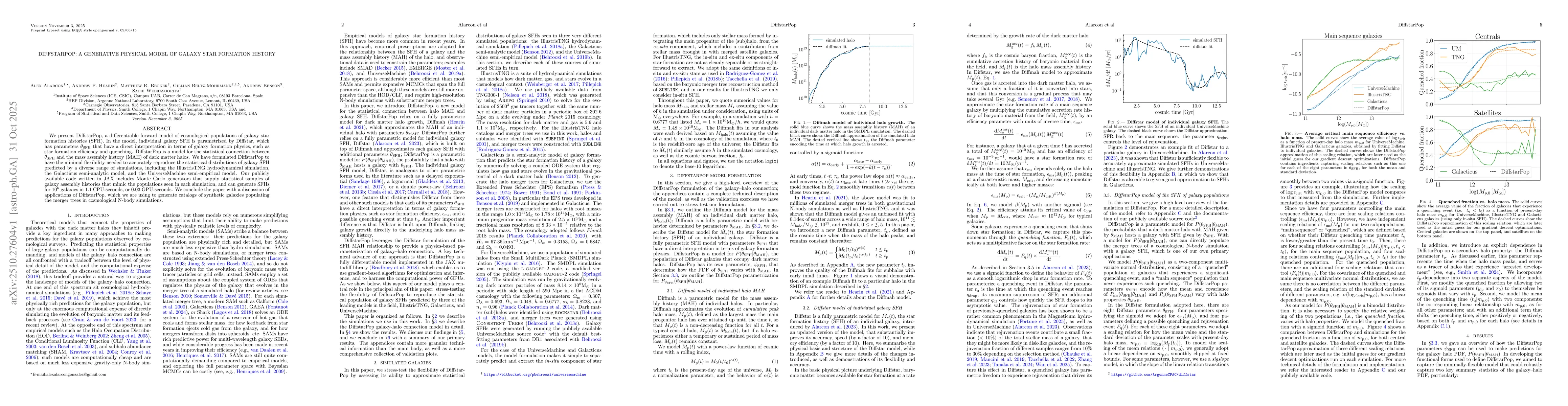 Thumbnail for DiffstarPop: A generative physical model of galaxy star formation
  history