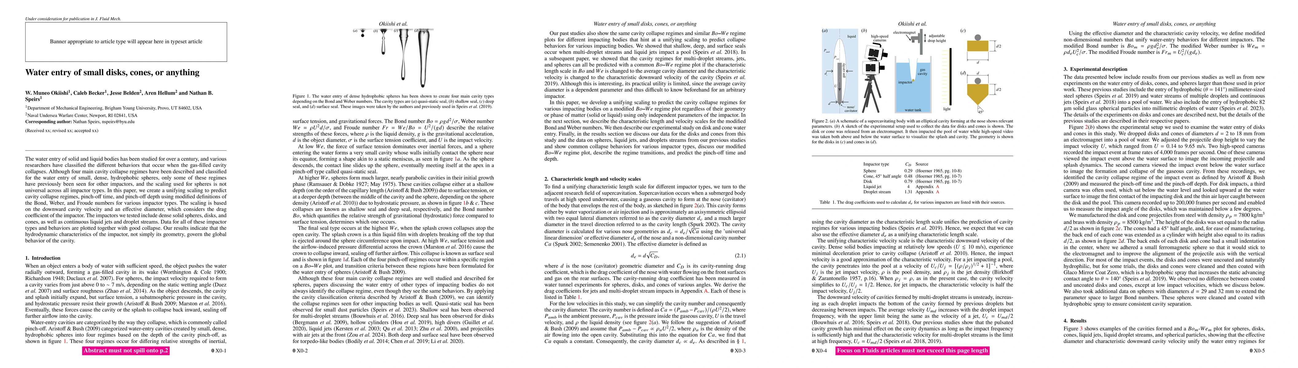 Thumbnail for Water entry of small disks, cones, or anything