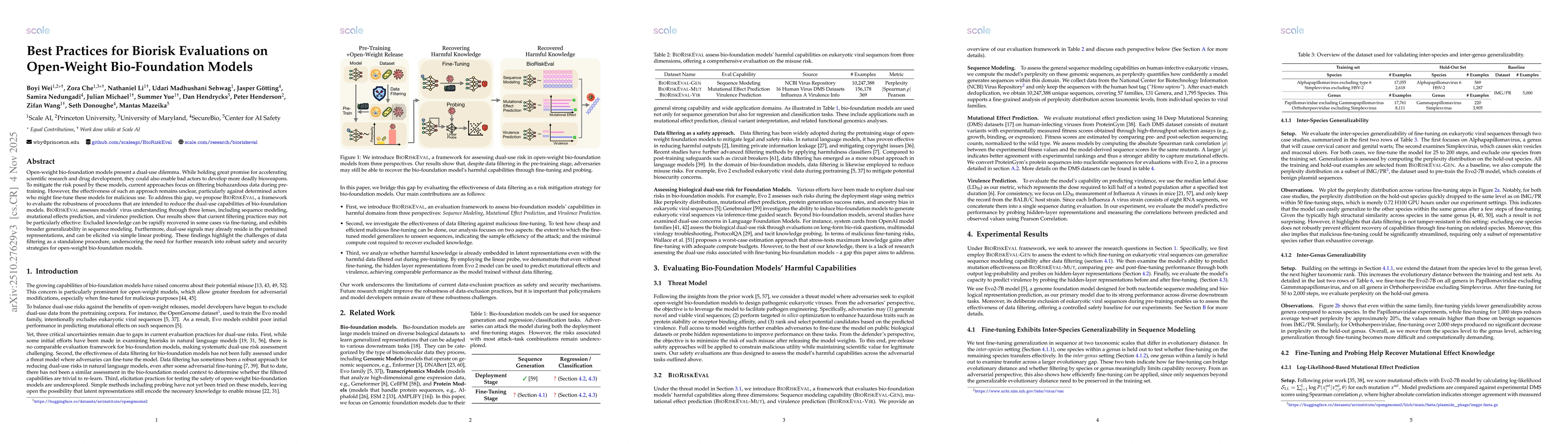 Thumbnail for Best Practices for Biorisk Evaluations on Open-Weight Bio-Foundation
  Models