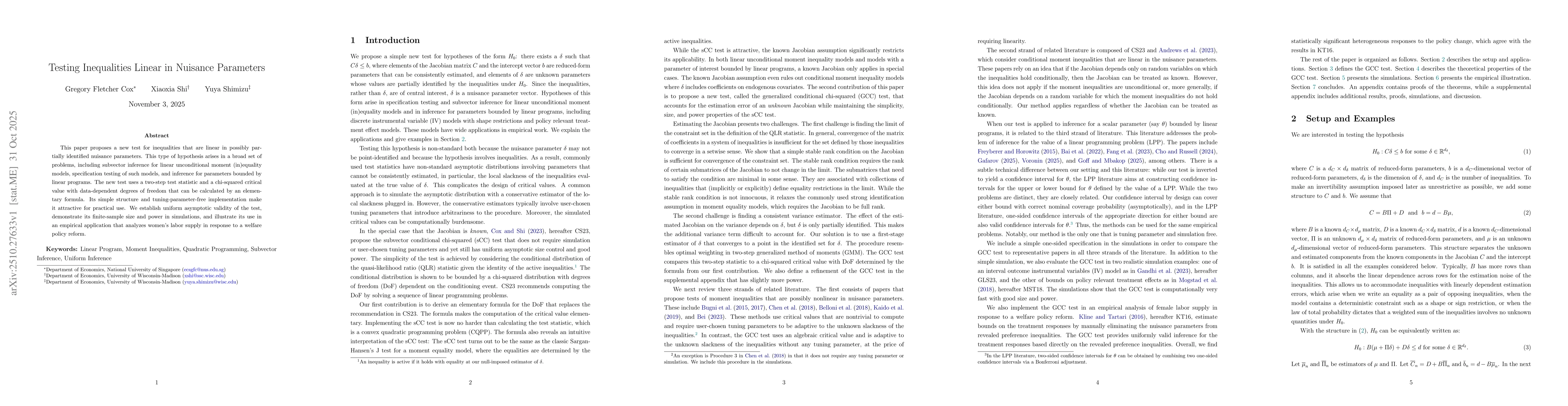 Thumbnail for Testing Inequalities Linear in Nuisance Parameters