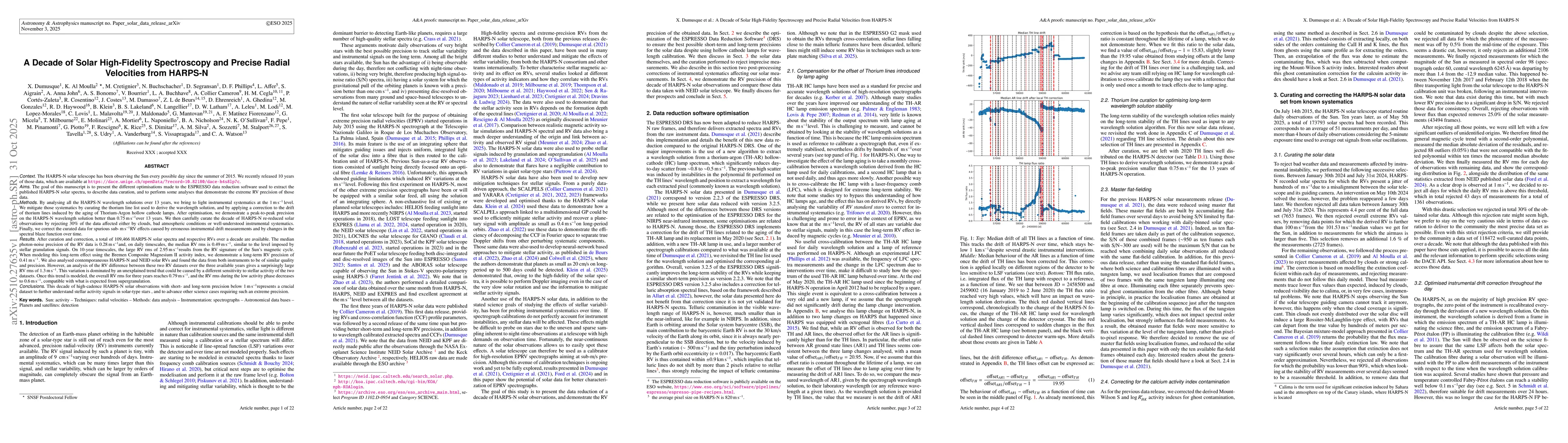 Thumbnail for A Decade of Solar High-Fidelity Spectroscopy and Precise Radial
  Velocities from HARPS-N