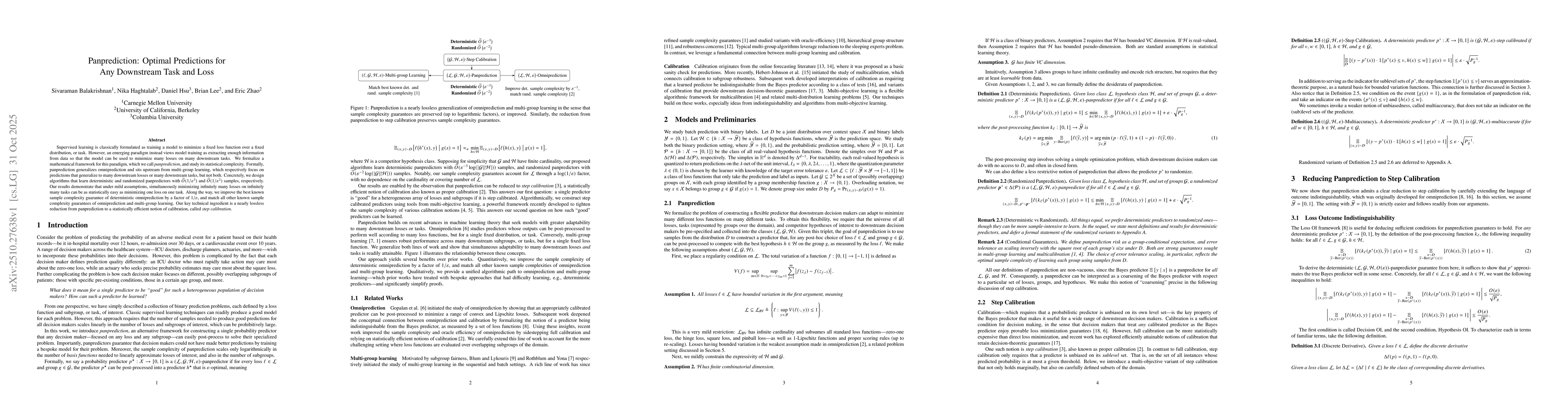 Thumbnail for Panprediction: Optimal Predictions for Any Downstream Task and Loss
