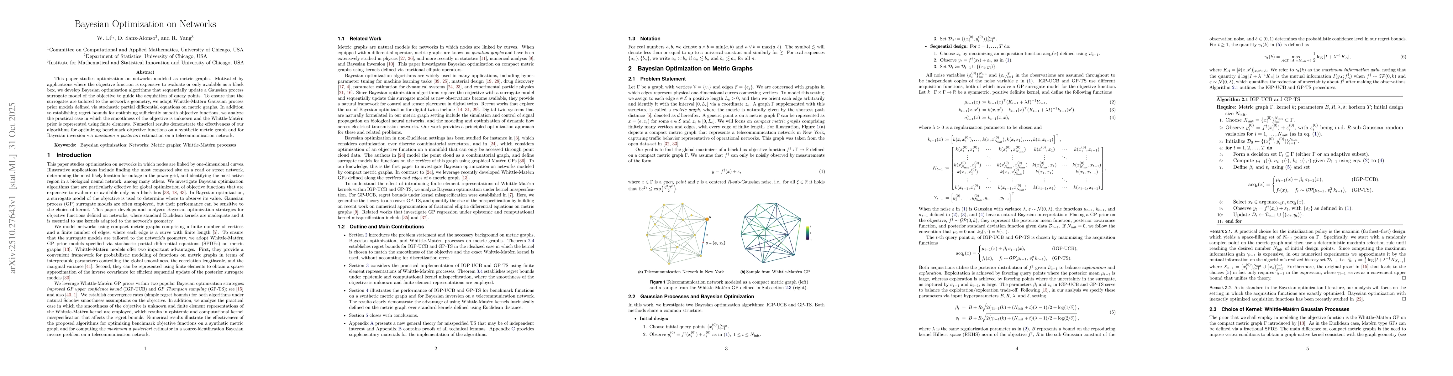 Thumbnail for Bayesian Optimization on Networks