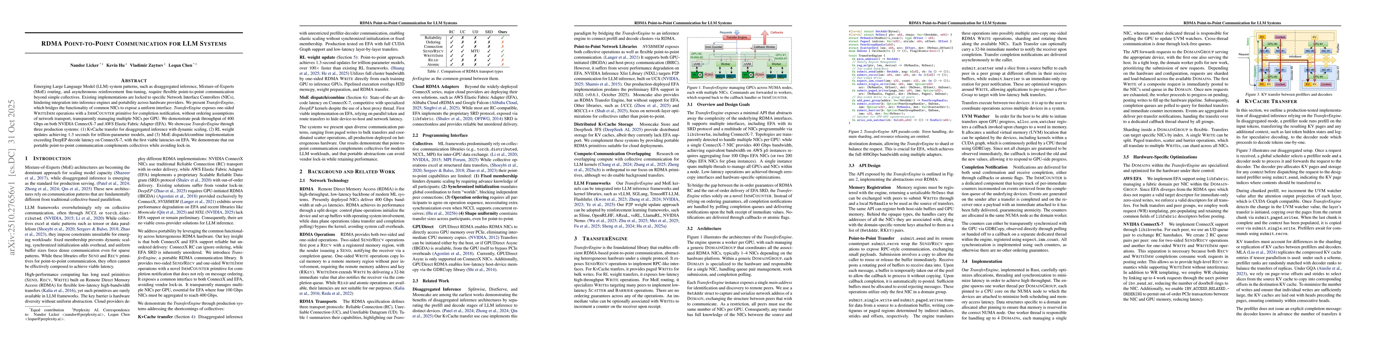Thumbnail for RDMA Point-to-Point Communication for LLM Systems