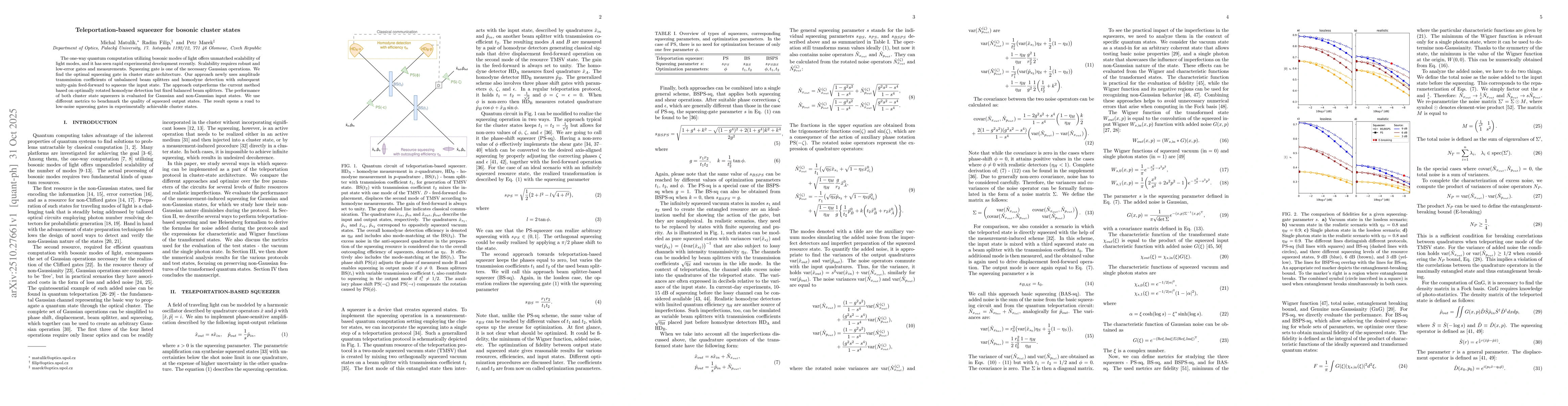 Thumbnail for Teleportation-based squeezer for bosonic cluster states