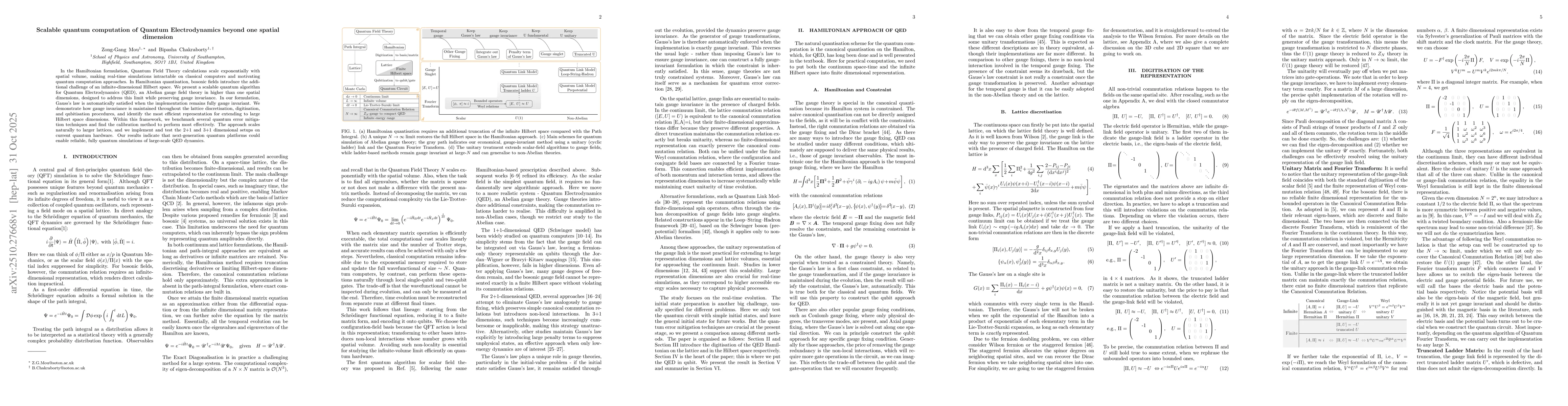 Thumbnail for Scalable quantum computation of Quantum Electrodynamics beyond one
  spatial dimension