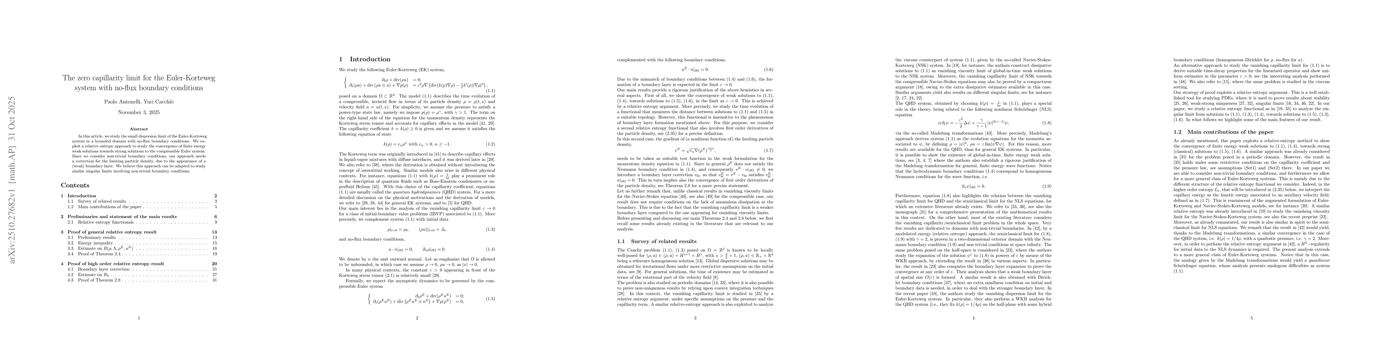 Thumbnail for The zero capillarity limit for the Euler-Korteweg system with no-flux
  boundary conditions