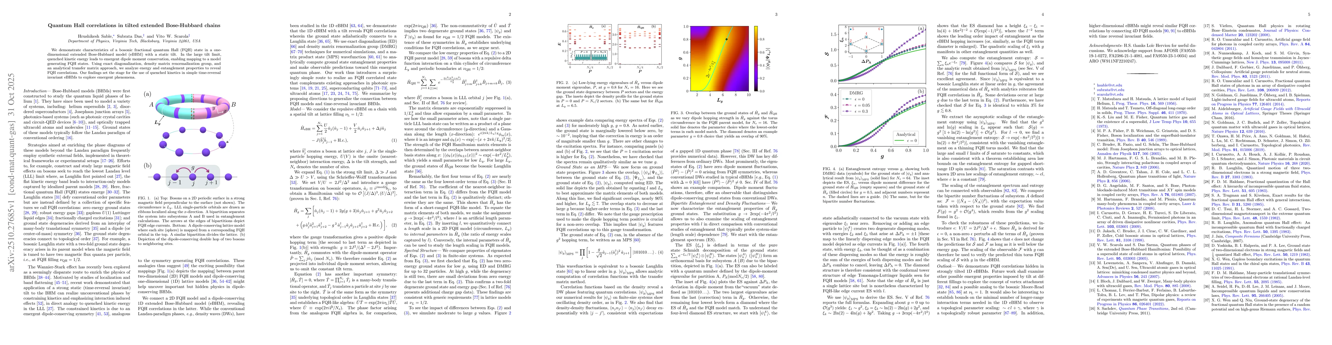 Thumbnail for Quantum Hall correlations in tilted extended Bose-Hubbard chains