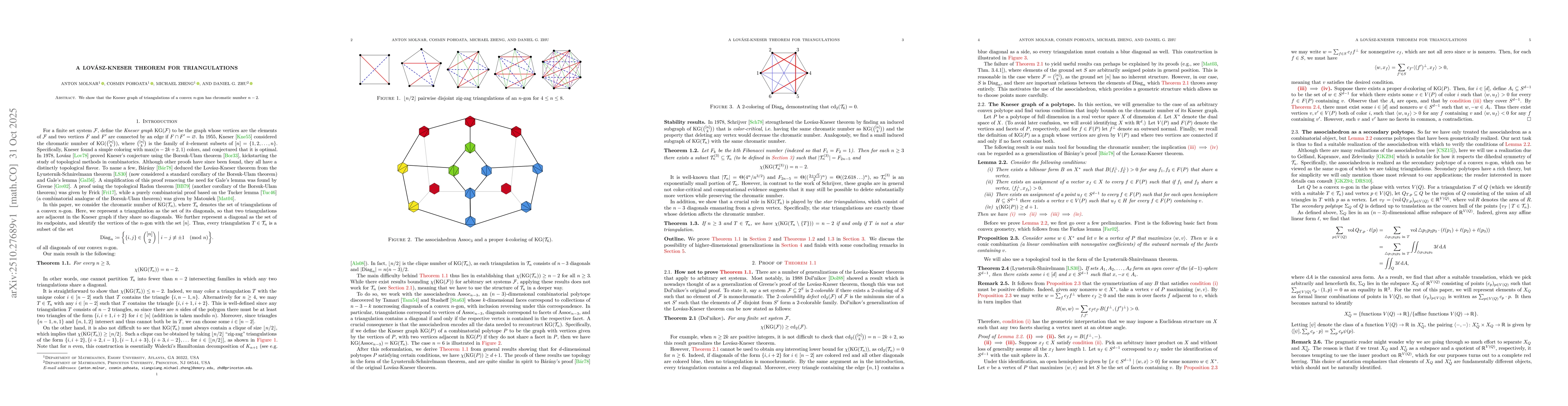 Thumbnail for A Lovász-Kneser theorem for triangulations