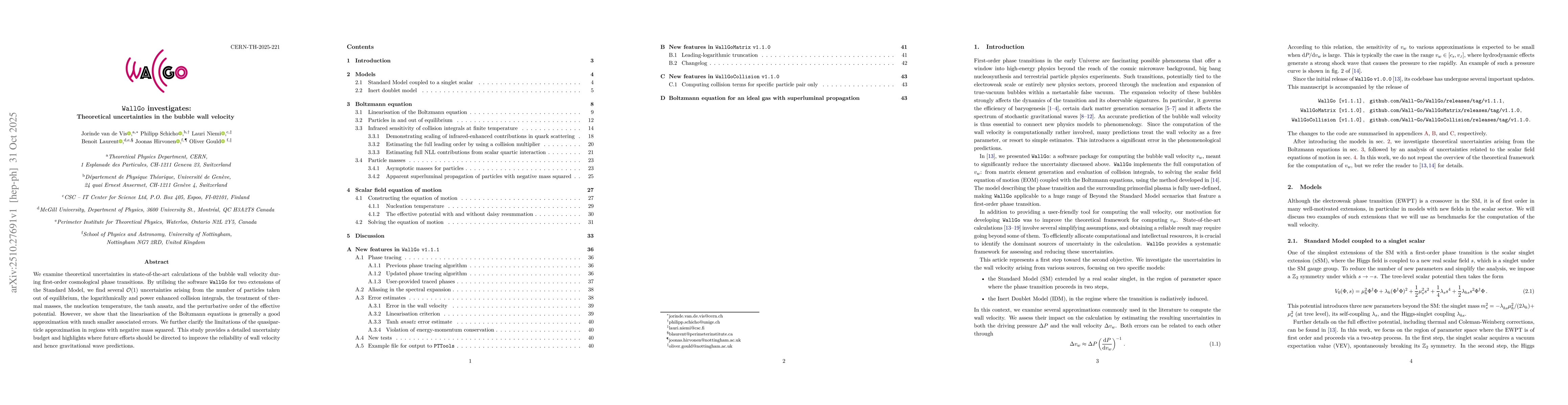 Thumbnail for WallGo investigates: Theoretical uncertainties in the bubble wall
  velocity