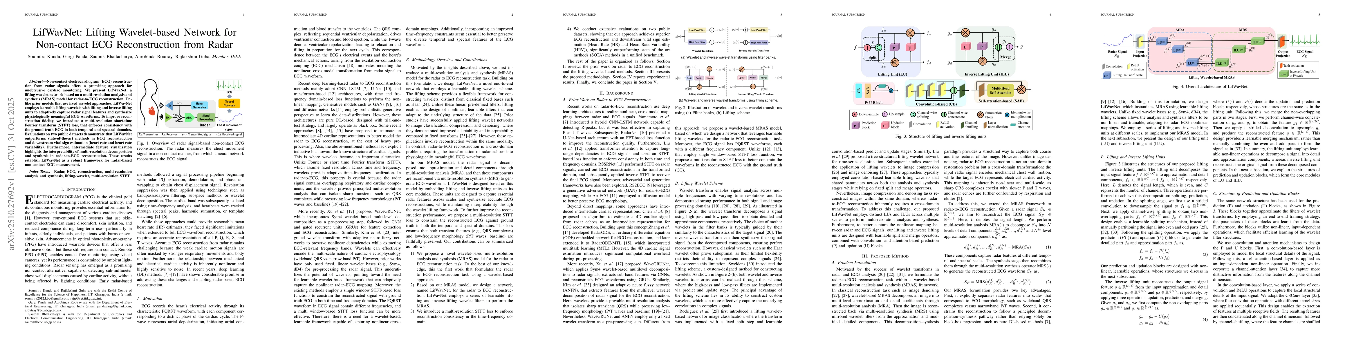 Thumbnail for LifWavNet: Lifting Wavelet-based Network for Non-contact ECG
  Reconstruction from Radar