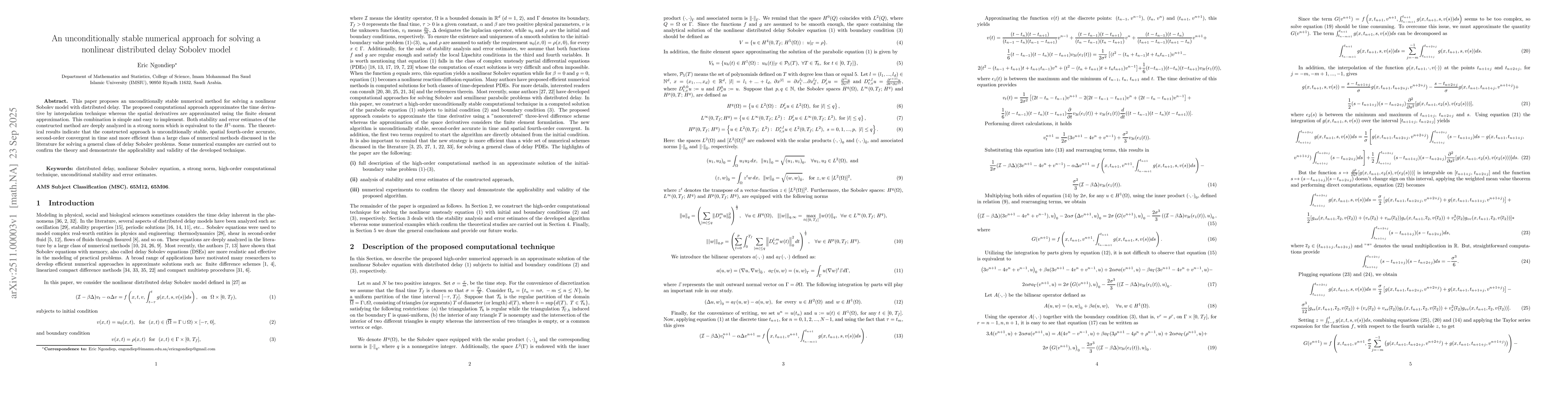 Thumbnail for An unconditionally stable numerical approach for solving a nonlinear distributed delay Sobolev model