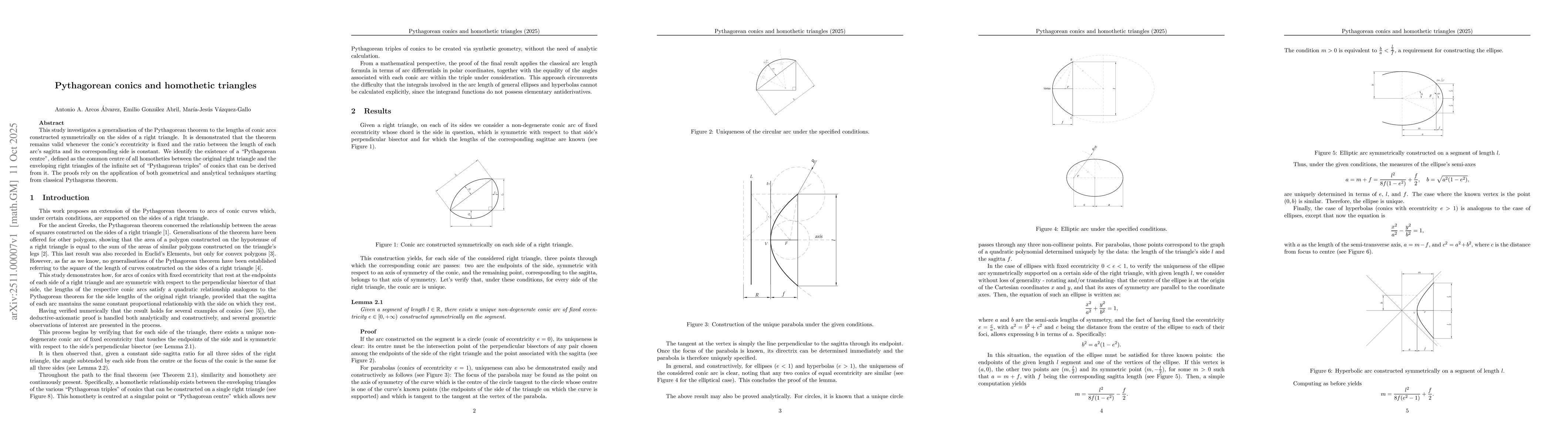 Thumbnail for Pythagorean conics and homothetic triangles