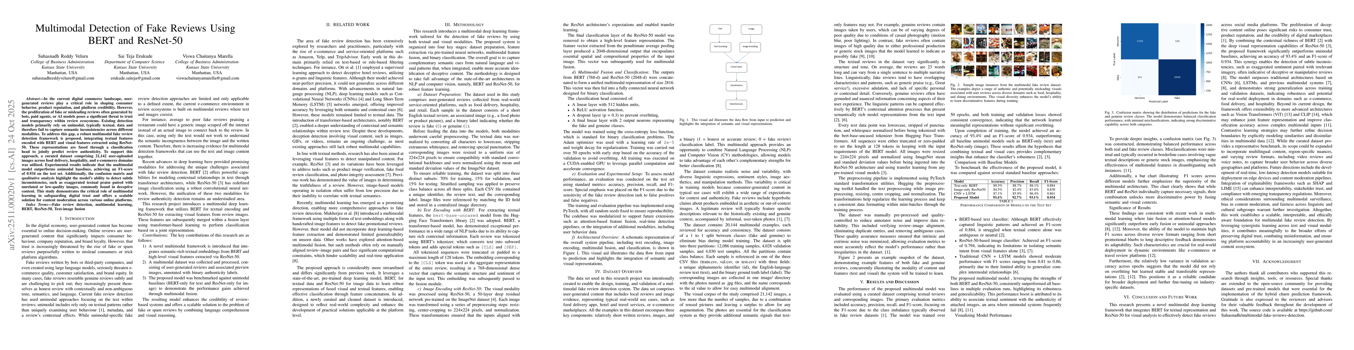 Thumbnail for Multimodal Detection of Fake Reviews using BERT and ResNet-50