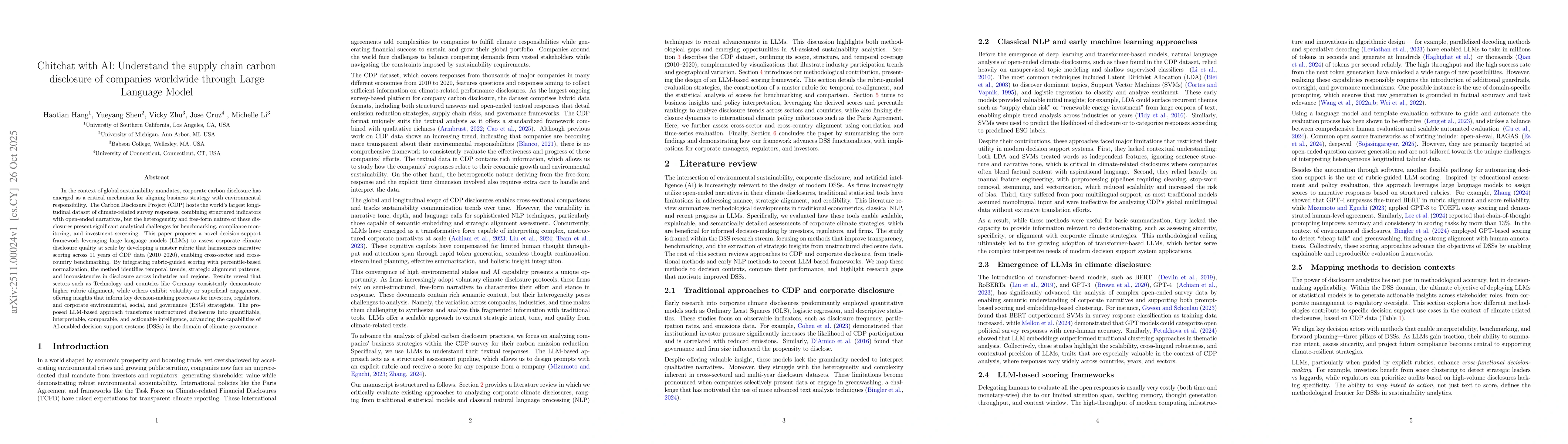 Thumbnail for Chitchat with AI: Understand the supply chain carbon disclosure of companies worldwide through Large Language Model