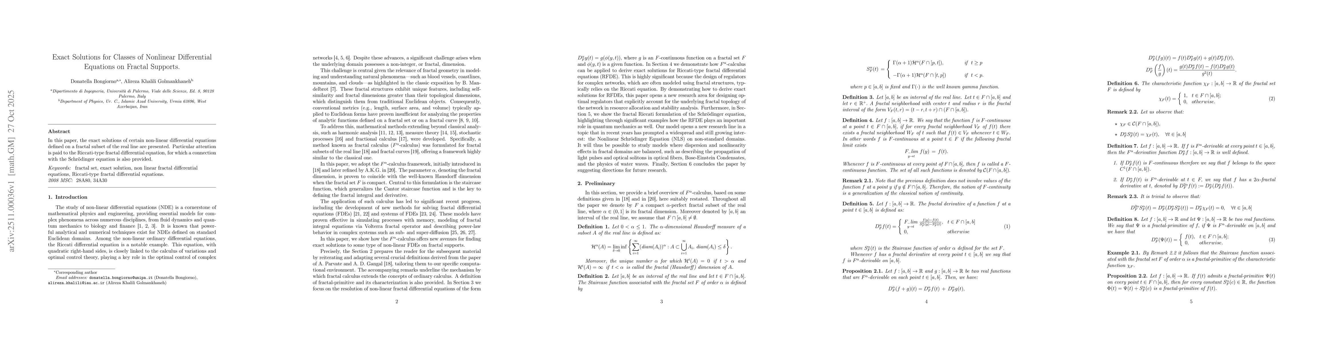 Thumbnail for Exact Solutions for Classes of Nonlinear Differential Equations on Fractal Supports
