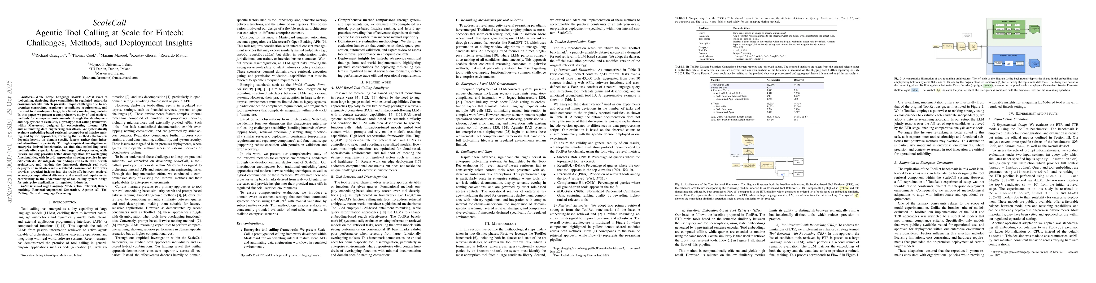 Thumbnail for ScaleCall -- Agentic Tool Calling at Scale for Fintech: Challenges, Methods, and Deployment Insights