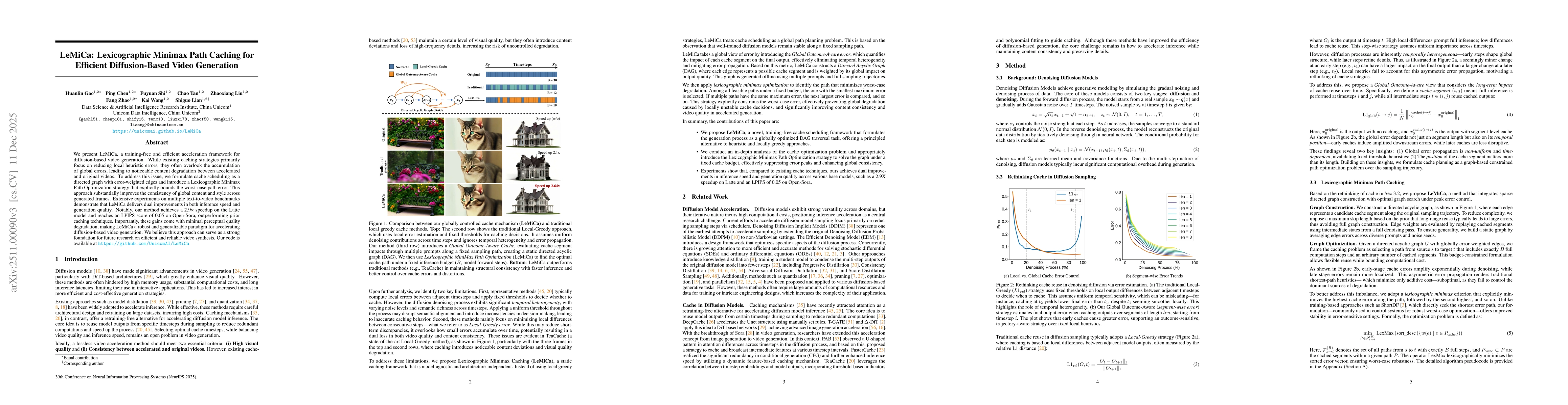 Thumbnail for LeMiCa: Lexicographic Minimax Path Caching for Efficient Diffusion-Based Video Generation