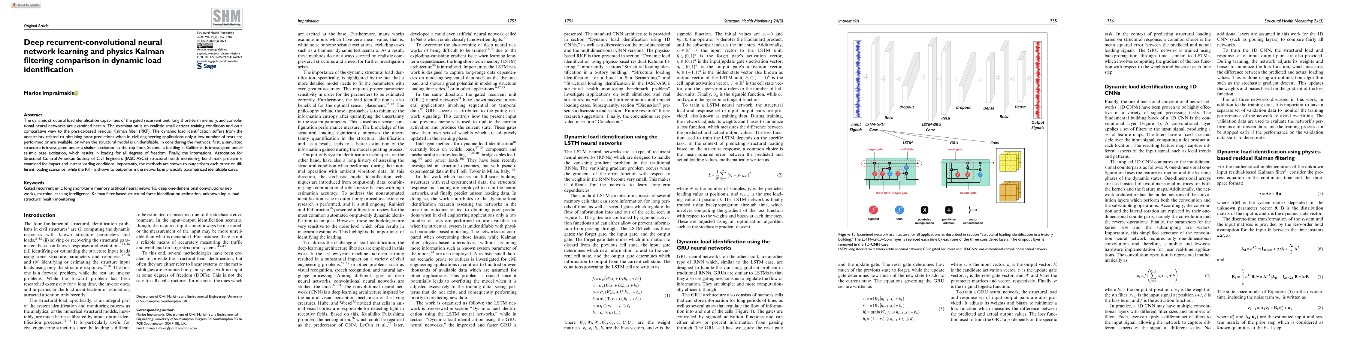 Thumbnail for Deep recurrent-convolutional neural network learning and physics Kalman filtering comparison in dynamic load identification