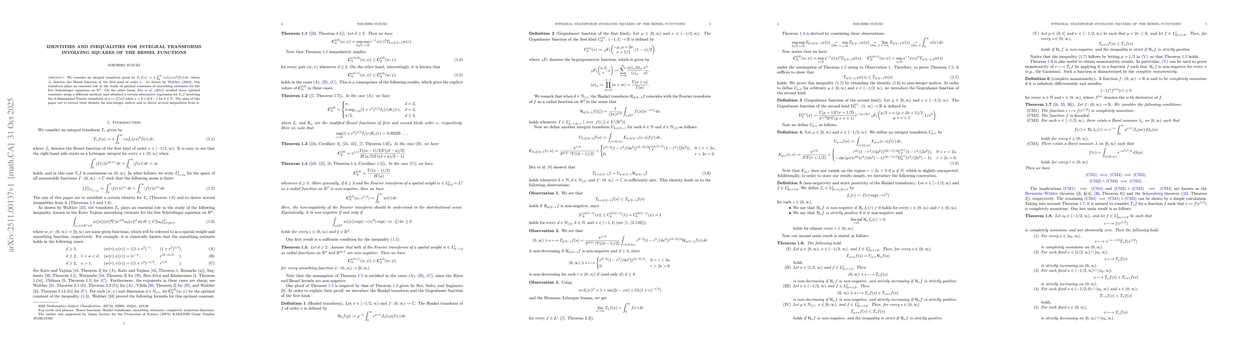 Thumbnail for Identities and inequalities for integral transforms involving squares of the Bessel functions