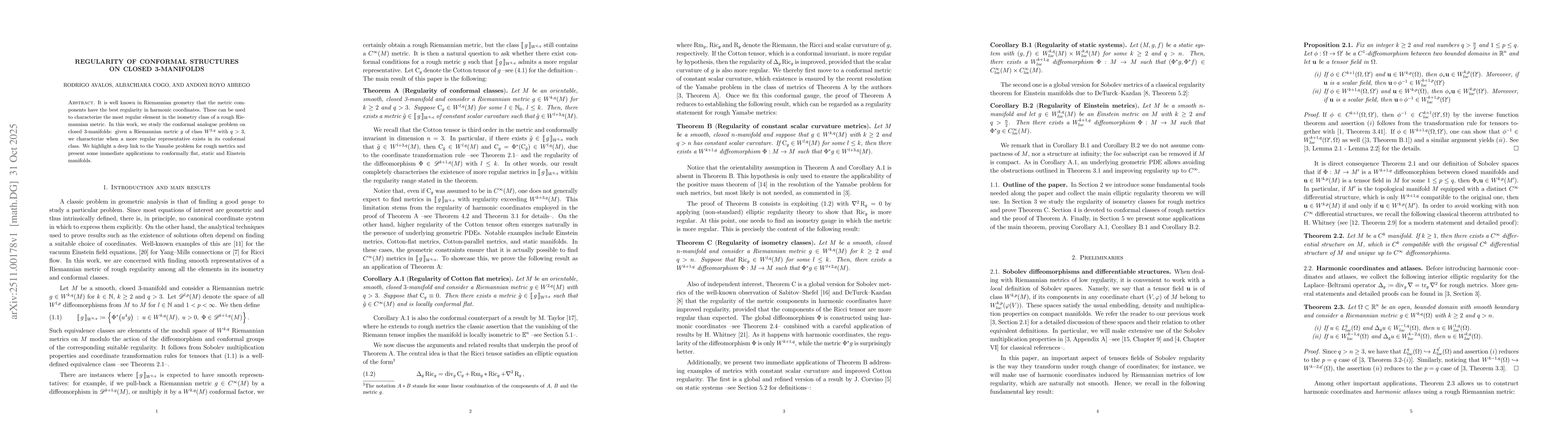 Thumbnail for Regularity of conformal structures on closed 3-manifolds