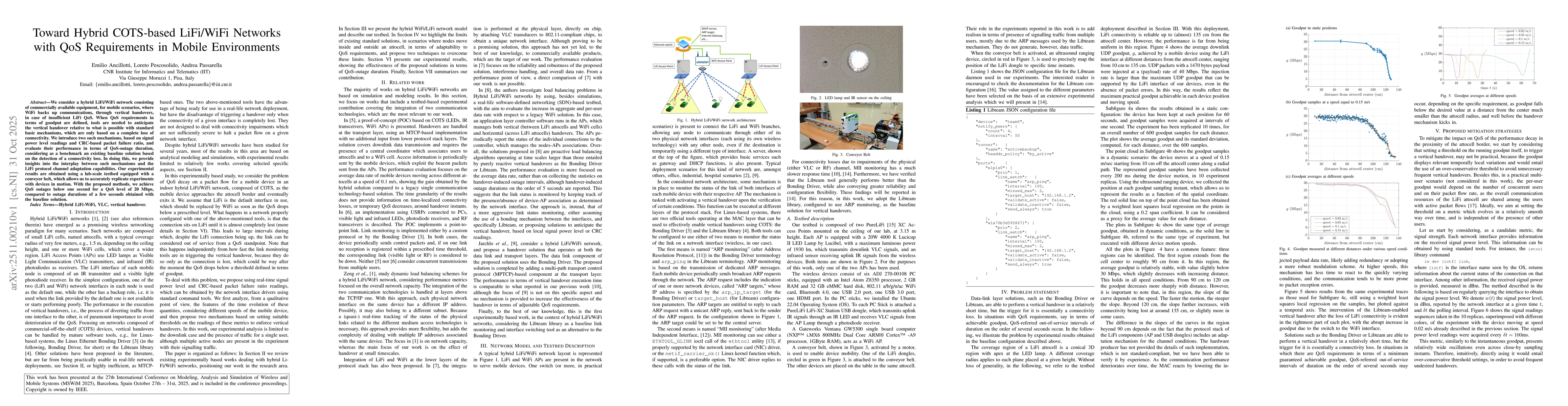 Thumbnail for Toward Hybrid COTS-based LiFi/WiFi Networks with QoS Requirements in Mobile Environments
