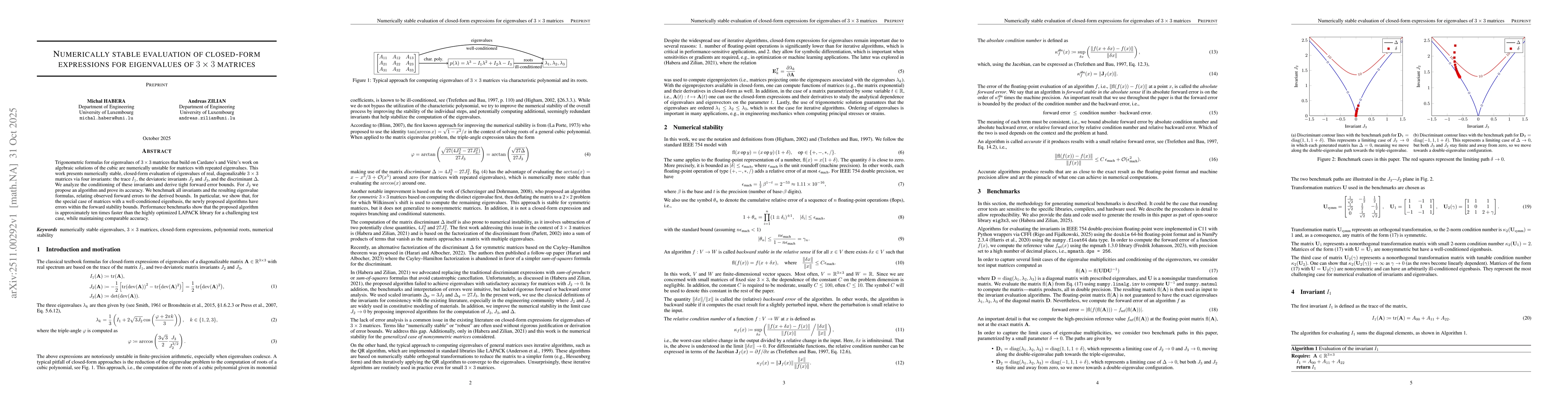 Thumbnail for Numerically stable evaluation of closed-form expressions for eigenvalues of $3 \times 3$ matrices