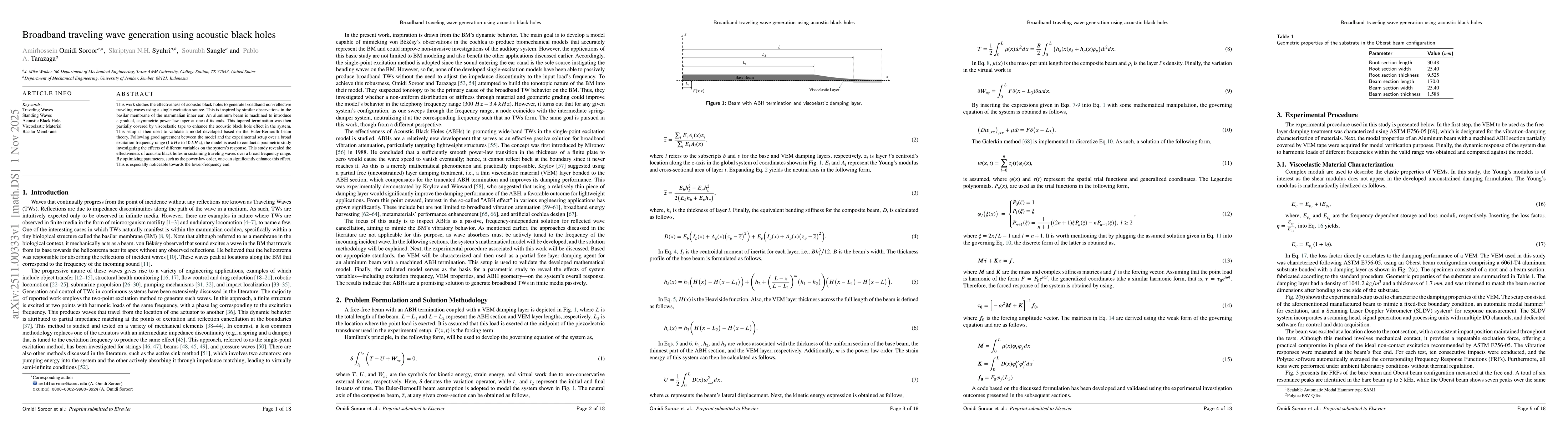 Thumbnail for Broadband traveling wave generation using acoustic black holes