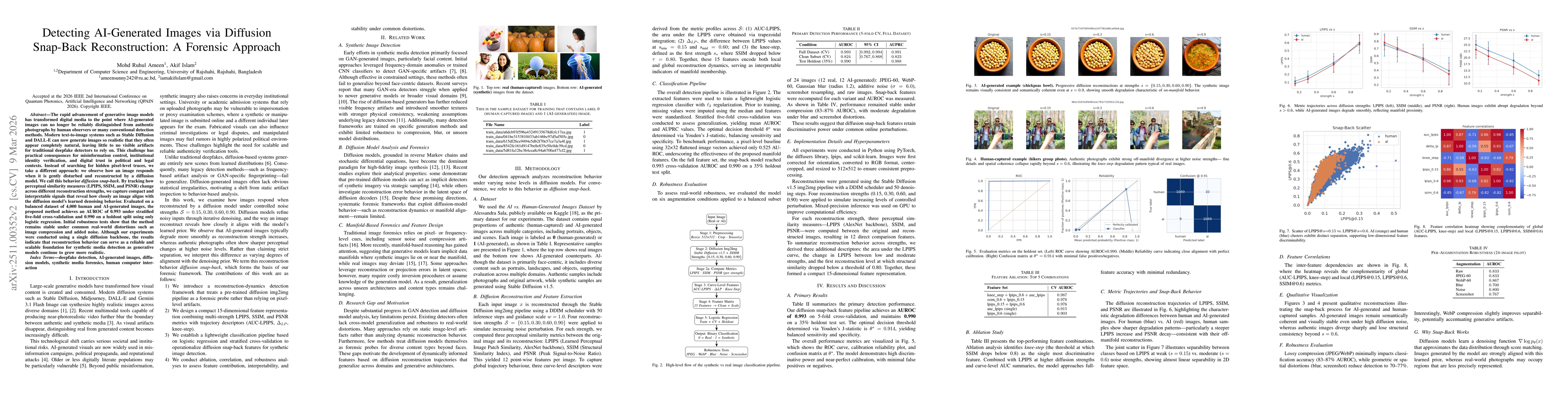Thumbnail for Detecting AI-Generated Images via Diffusion Snap-Back Reconstruction: A Forensic Approach