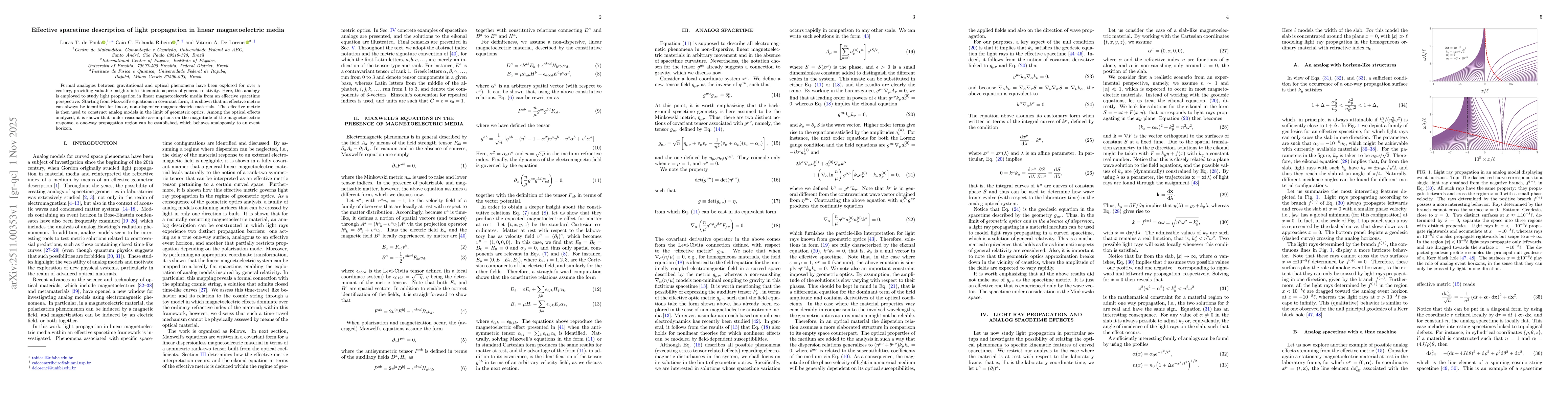 Thumbnail for Effective spacetime description of light propagation in linear magnetoelectric media