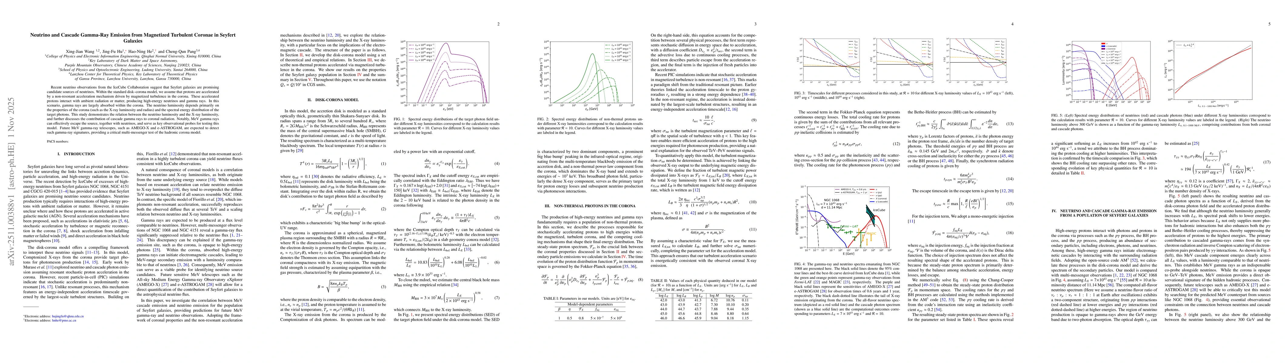 Thumbnail for Neutrino and Cascade Gamma-Ray Emission from Magnetized Turbulent Coronae in Seyfert Galaxies