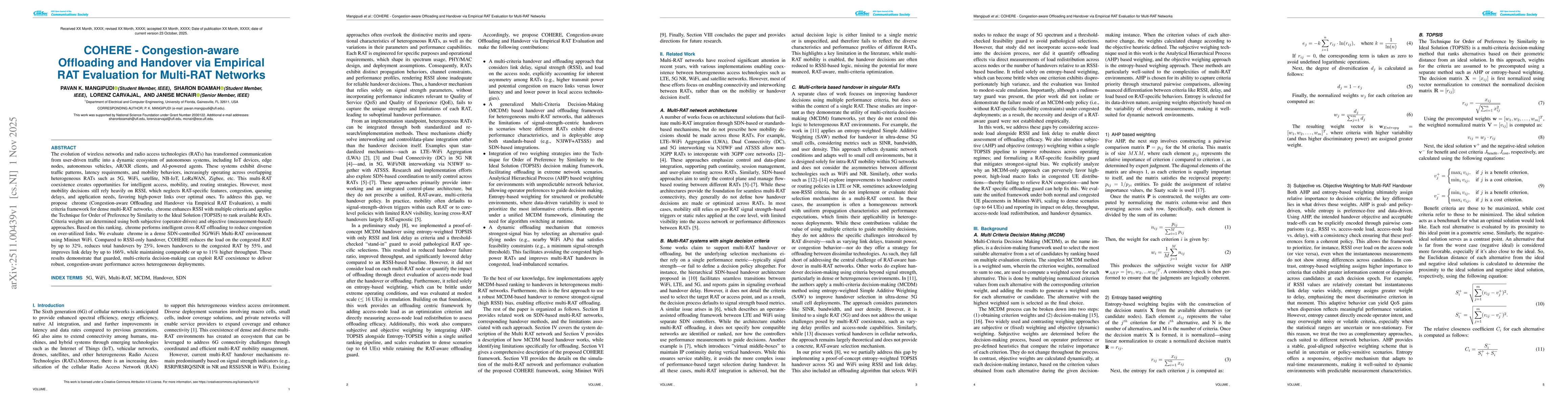 Thumbnail for COHERE -- Congestion-aware Offloading and Handover via Empirical RAT Evaluation for Multi-RAT Networks
