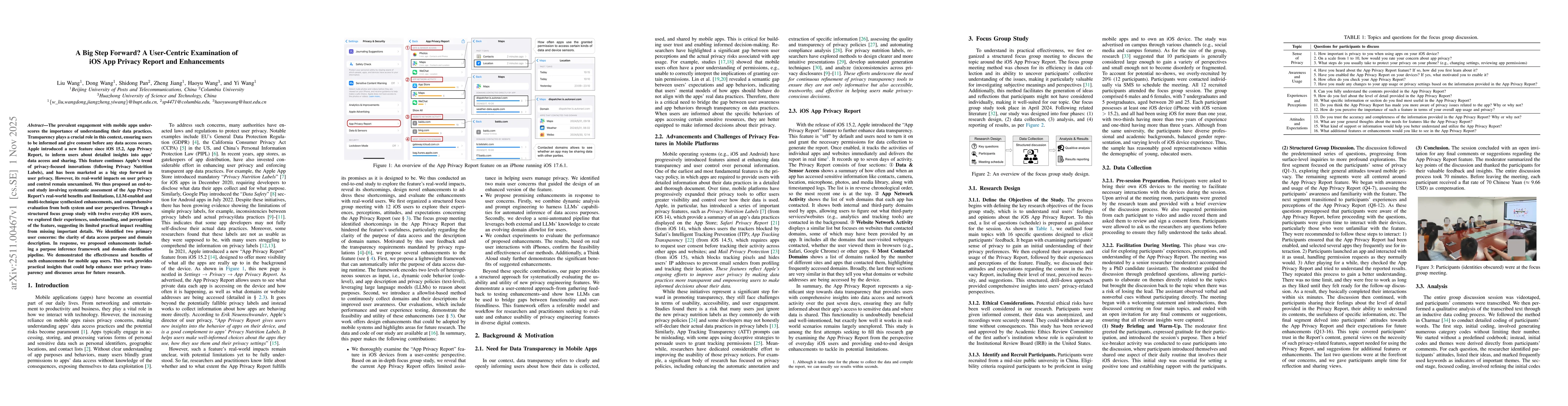 Thumbnail for A Big Step Forward? A User-Centric Examination of iOS App Privacy Report and Enhancements