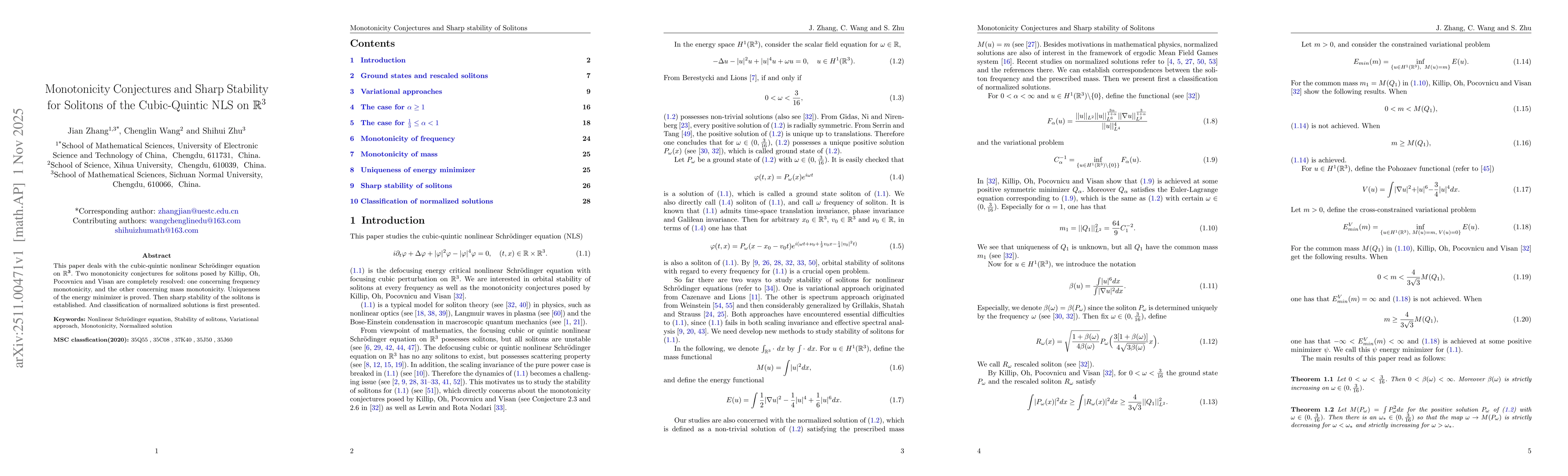 Thumbnail for Monotonicity Conjectures and Sharp Stability for Solitons of the Cubic-Quintic NLS on R^3