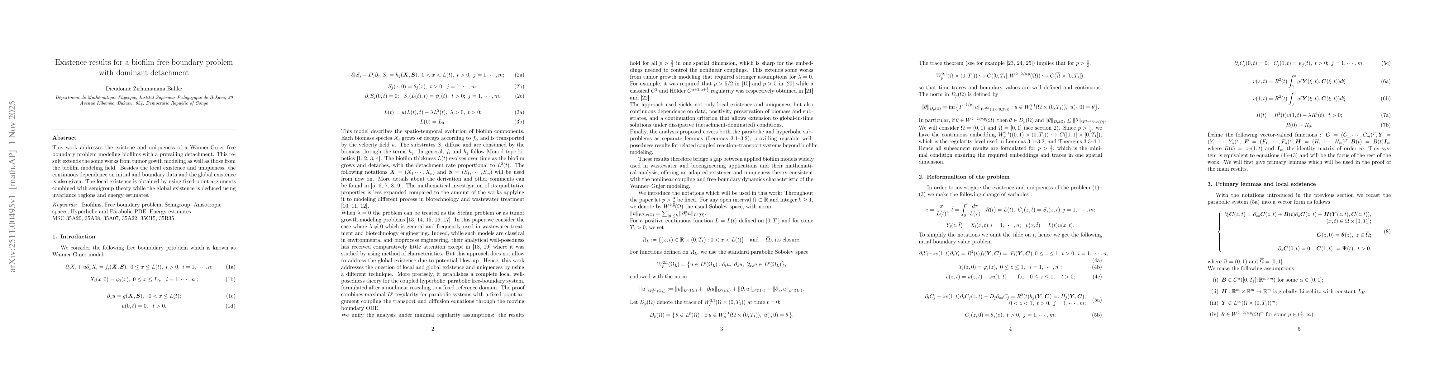 Thumbnail for Existence results for a biofilm free-boundary problem with dominant detachment