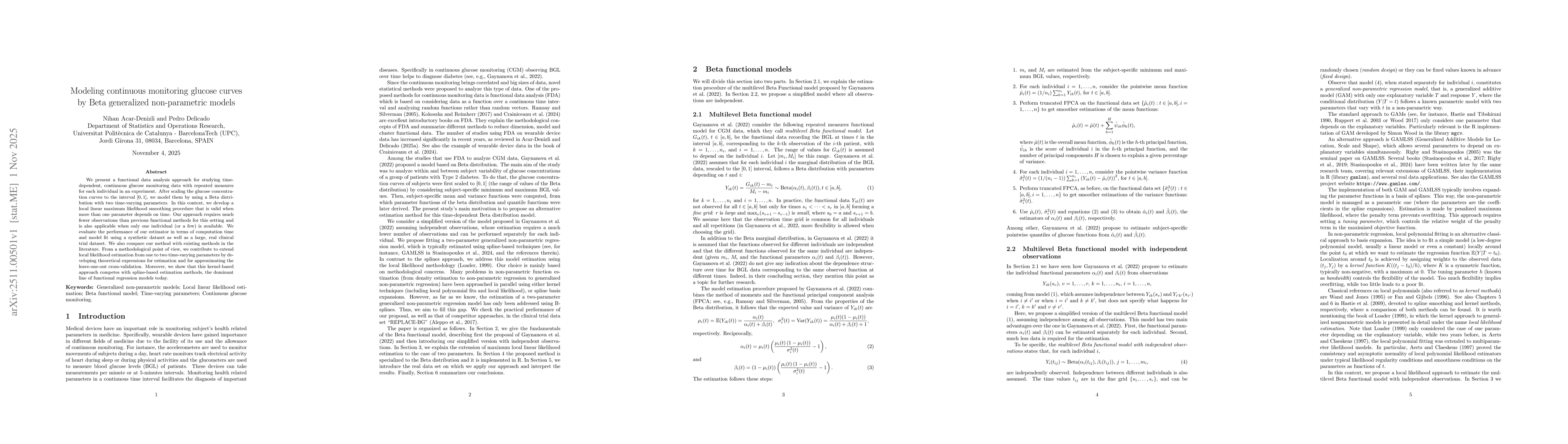 Thumbnail for Modeling continuous monitoring glucose curves by Beta generalized non-parametric models
