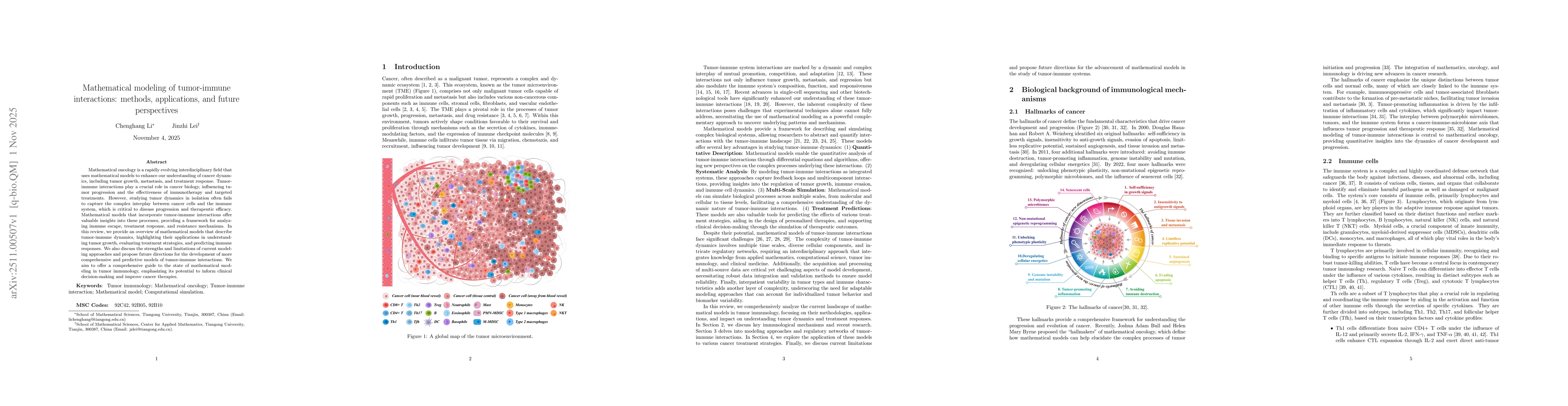 Thumbnail for Mathematical modeling of tumor-immune interactions: methods, applications, and future perspectives