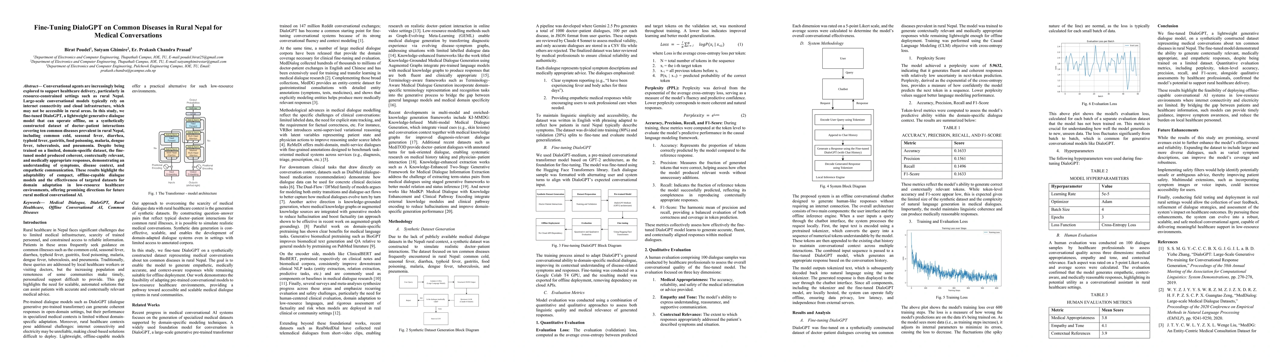 Thumbnail for Fine-Tuning DialoGPT on Common Diseases in Rural Nepal for Medical Conversations