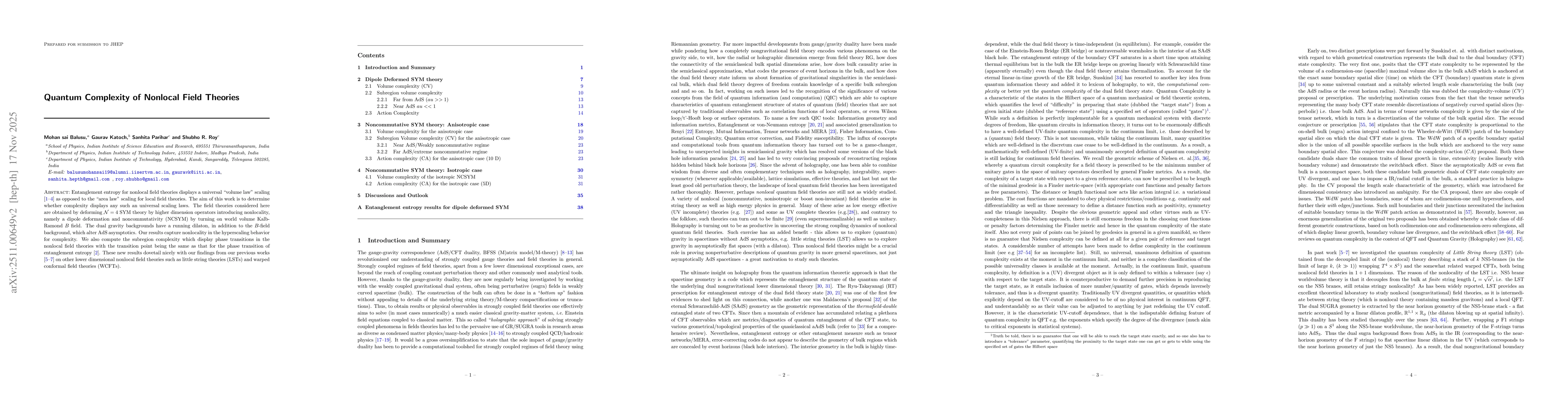 Thumbnail for Quantum Complexity of Nonlocal Field Theories