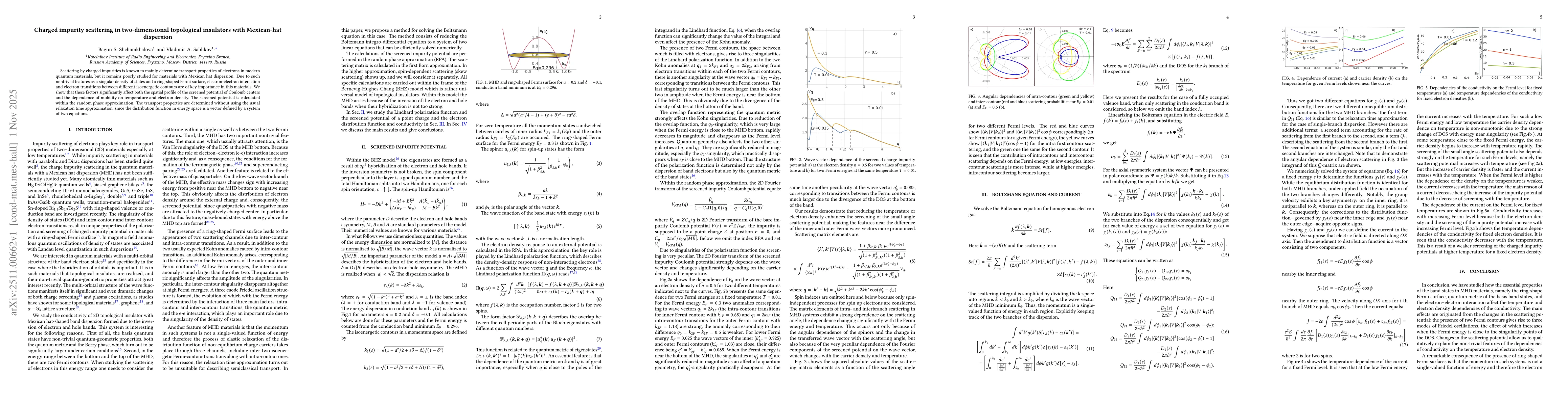 Thumbnail for Charged impurity scattering in two-dimensional topological insulators with Mexican-hat dispersion