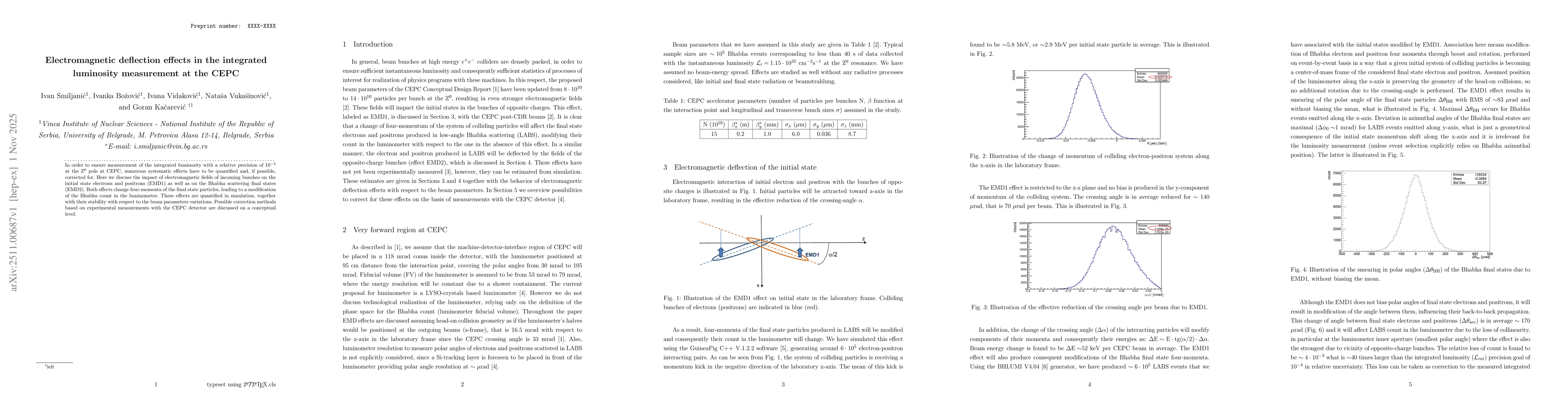 Thumbnail for Electromagnetic deflection effects in the integrated luminosity measurement at the CEPC