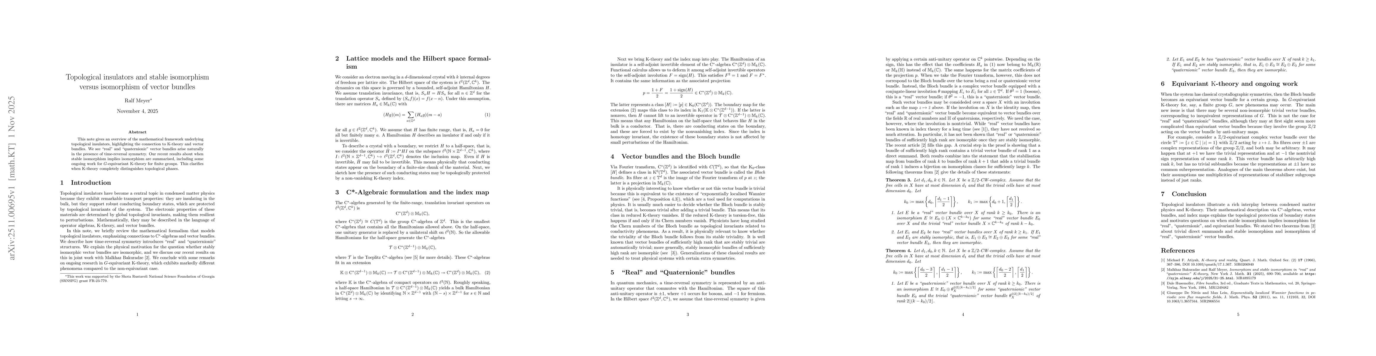 Thumbnail for Topological insulators and stable isomorphism versus isomorphism of vector bundles